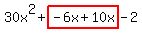 30x%5E2%2Bhighlight%28-6x%2B10x%29-2