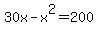 30x+-+x%5E2+=+200
