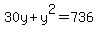 30y%2By%5E2=736