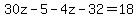 30z-5-4z-32=18