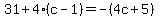 31%2B4%28c-1%29=-%284c%2B5%29