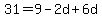31=+9-2d+%2B+6d