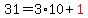 31=3%2A10%2Bred%281%29