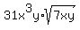31x%5E3y%2Asqrt%287xy%29