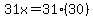 31x+=+31%2830%29