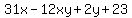 31x-12xy%2B2y%2B23
