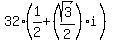 32%281%2F2+%2B%28sqrt%283%29%2F2%29i%29