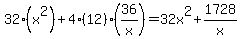 32%28x%5E2%29%2B4%2812%29%2836%2Fx%29+=+32x%5E2%2B1728%2Fx
