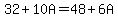 32%2B10A=48%2B6A