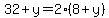32%2By=2%288%2By%29