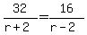 32%2F%28r%2B2%29=16%2F%28r-2%29
