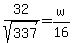 32%2Fsqrt%28337%29+=+w%2F16