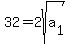 32=2sqrt%28a%5B1%5D%29