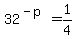 32%5E%28-p%29+=+1%2F4