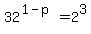 32%5E%281-p%29+=+2%5E3