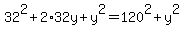 32%5E2%2B2%2A32y%2By%5E2=120%5E2%2By%5E2