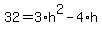 32+=+3%2Ah%5E2+-4%2Ah