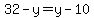 32-y=y-10
