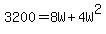 3200=8W%2B4W%5E2