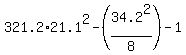 321.2%2A21.1%5E2+-+%2834.2%5E2%2F8%29+-+1