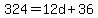 324+=+12d+%2B+36