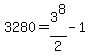 3280+=+3%5E8%2F2+-+1