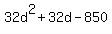 32d%5E2%2B32d+-+850