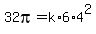 32pi=k%2A6%2A4%5E2