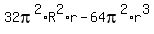 32pi%5E2%2AR%5E2%2Ar-+64pi%5E2%2Ar%5E3