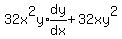 32x%5E2y%2Aexpr%28dy%2Fdx%29%2B32xy%5E2%29