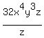 32x%5E4y%5E3z%2Fz