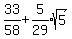 33%2F58%2Bexpr%285%2F29%29sqrt%285%29