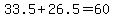 33.5%2B26.5=+60