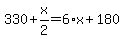 330%2Bx%2F2=6%2Ax%2B180