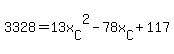 3328+=+13x%5BC%5D%5E2-78x%5BC%5D%2B117
