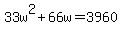 33w%5E2+%2B+66w+=+3960
