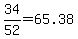 34%2F52=65.38