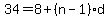 34=8%2B%28n-1%29d