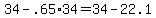 34+-+.65%2A34+=+34+-+22.1