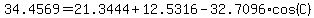 34.4569+=+21.3444+%2B+12.5316+-32.7096+%2Acos%28+C%29