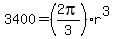 3400=%282pi%2F3%29r%5E3+