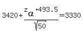 3420%2Bz%5Balpha%5D%2A493.5%2Fsqrt%2850%29=3330