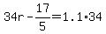 34r-17%2F5=1.1%2A34