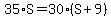 35%2AS+=+30%2A%28S%2B9%29