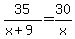 35%2F%28x%2B9%29=30%2Fx