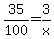 35%2F100+=+3%2Fx