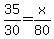 35%2F30=x%2F80+