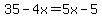 35-4x+=+5x-5