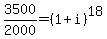 3500%2F2000=%281%2Bi%29%5E18