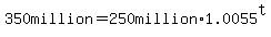 350million=250million%2A1.0055%5Et